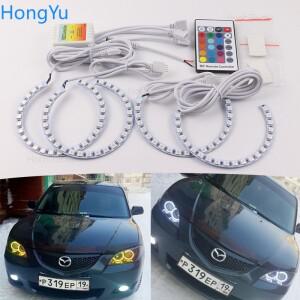 [호환품]멀티 컬러 RGB LED 엔젤 아이즈 헤일로 링 DRL RF 리모컨 마즈다 3 2002 2007  헤드라이트