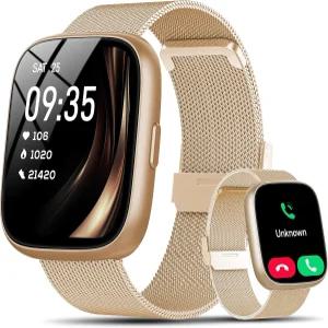 알렉사 내장형 여성용 스마트 워치 블루투스 통화 기능이 있는 1.83인치 HD 터치스크린 피트니스 트래커