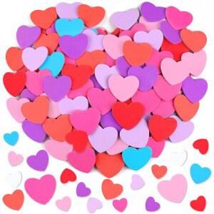 나톤히 928개 발렌타인 하트 카드 장식 색상 접착 용품 3가지 매트 제작 스티커 사이즈의 8가지 데이 스티커 자체 공예 예술