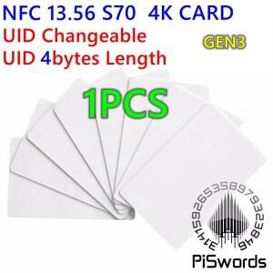NFC 13.56Mhz S70 UID 0 블록 4 바이트 GEN3 재작성 변경 가능 rfid 카드 쓰기  매직 복사 복제