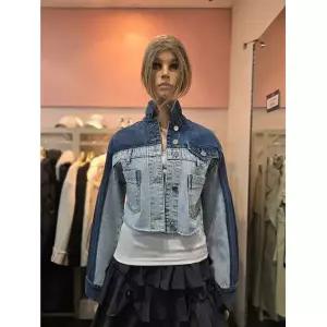 [에고이스트] 백 프린팅 포인트 투톤 데님재킷 ES2DZ-861 690823