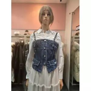 [에고이스트] 어깨 비죠 끈 포인트 데님 베스트 ES1DV-760 690785