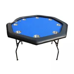 포커 테이블 팔각형 홀덤바 블루 8인용 게임 칩 나무 카지노 세트 룰렛