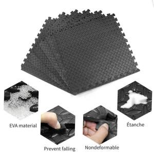 호환 EVA 폼 운동 체육관 바닥 놀이 매트   방 게임 쿠션  실내 여행 블랙 퍼즐 6개 세트  60x60cm
