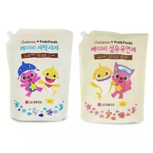 설겆이세제 LG베비언스 핑크퐁 세탁세제 섬유유연제 리필파우치