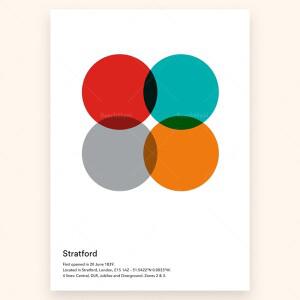 호환 유스턴  스트랫포드  빅토리아  리버풀 스트리트  베이커워터로우 역 포함 런던 지하철역 지도 포스터