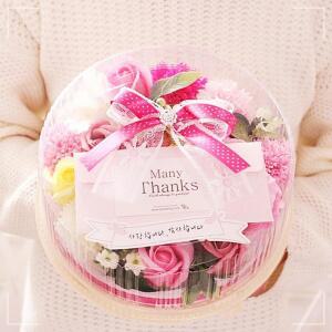 인크리코 원형케익 핑크 반전케이크 코사지 시들지않는 부모님 다발 DUWA28938