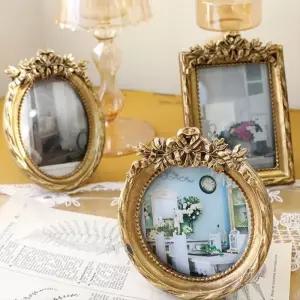 [마이모노샵][마이모노샵] 거실 침실 선반 장식 앤틱 골드 리본 미니액자 3종 (27399030)