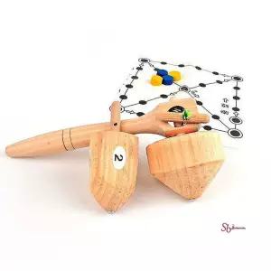 민속놀이 장난감 업그 옛날팽이 줄팽이 원목 더블qrs128