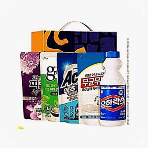 [2개구성] 피죤+주방세제+세탁세제+욕실세제 5종 주방세제 가입선물 사은품 섬유유연제 선물세트 NWCE1179