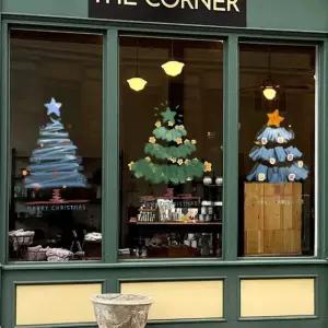 창문용크리스마스트리스티커 유리창장식 반투명윈도우데코 시즌데코 겨울