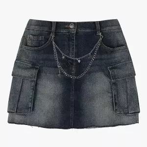 [더데이걸]블링 워싱 카고 스커트 TGWH26102 [모다아울렛 남양주점]_GN_GN