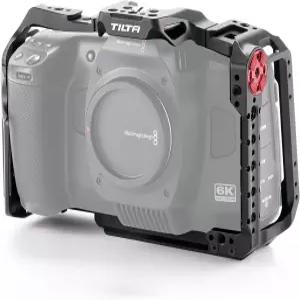 BMCC 6K용 틸타 카메라 케이지 블랙 매직 디자인 시네마 6K 콜드 슈/아리 로제트/NATO 레일과 호환 (풀