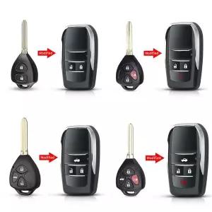 자동차 키 쉘 플립 리모컨 키 케이스 도요타 야리스 캠리 라브 4 용 버튼 2 개 34 개