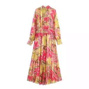 원피스 여자 봄 프린트 정장 고급 꽃 출근룩 벨트 SPO마켓1