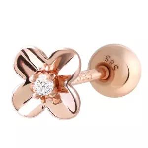 [NS홈쇼핑][미니아트] 14K 아젤리아 컷팅 꽃 베이직 금 피어싱[35793134]