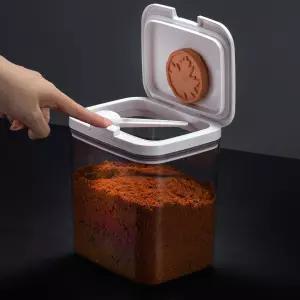 브라운 슈가 컨테이너 - 2Qt/2L 밀폐 키퍼 보관 용기 밀가루 커피통 스푼 음식 시리얼통 가정용 주방