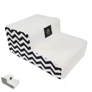 [반려] 강아지계단 애견 침대계단 슬라이드 스텝 발판 쇼파 커버 북유럽밸런스 지그재그 2단 아이보리