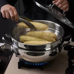 [바겐슈타이거] 스텐 2단 스팀팟 멀티 찜솥 찜냄비 양수냄비 32cm