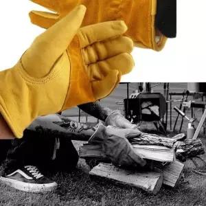 SAFETY 캠핑용 작업용 소가죽 고급형 손보호장갑 M SAFETY