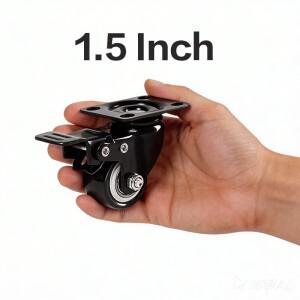 호환 헤비 듀티 바퀴 무소음 회전 바퀴 360도 가능 브레이크 가구 트롤리용 고무 롤러