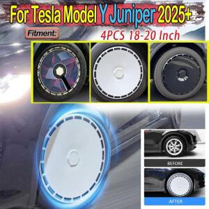 테슬라 모델 Y 주니퍼 2025+용 18-20인치 풀 커버 블레이드 휠 캡 자동차 바디 키트 튜닝 트림 4개 세트