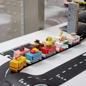 캔디랩토이즈 푸드트럭 9종 세트 유아 교통놀이 교구 유치원 장난감 자동차 미니카