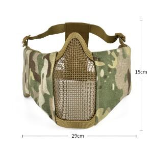 호환 전술 입 마스크 스틸 메쉬  귀 보호 얼굴 사냥 액세서리  에어소프트 슈팅 페인트볼 소프트에어