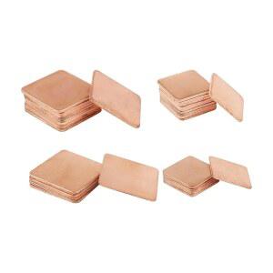 뉴졸 40Pc 구리 방열판 4 사이즈 15 x 15mm 20 20mm 패드 심 열 키트, 노트북 GPU CPU IC 칩셋 냉각용