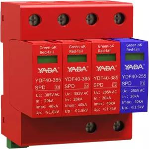 3+1 서지 보호 장치 385V 40kA DIN 레일 208Y/120V 3상 시스템용 타입 2 AC SPD 산업 장비 및 제어 패널용