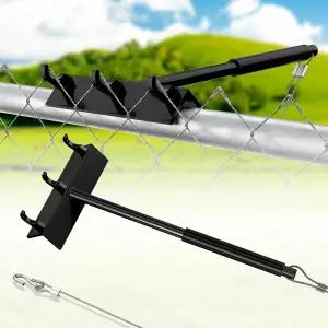 체인 링크 펜스 상단 레일 스트레처 도구 3개의 금속 후크와 28인치 케이블 후크가 있는 튼튼한 패브릭