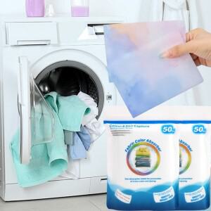호환 50/200pcs 세탁 시트 종이 얼룩 방지 의류 안티 염색 색상 흡수제 정제 세척 디스크