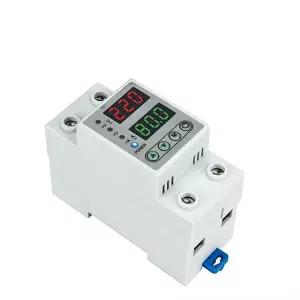 조정 가능한 디지털 오버 및 언더 전압 보호기 듀얼 디스플레이 40A 63A 230V 딘 레일 릴레이 전류