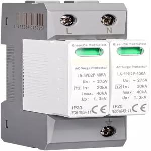 2P 20-40kA 110V 220V AC 380V DIN 레일형 저전압 서지 보호기 체포기