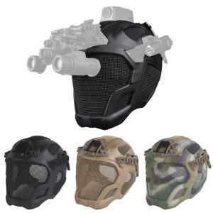 호환 전면 보호 전술 스포츠 헬멧 풀 페이스 스틸 메쉬 마스크 에어소프트 사냥  야외 라이딩 헤드 프로텍