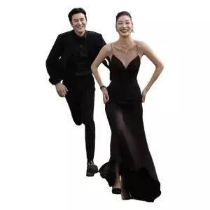 사진 스튜디오 테마 의류 웨딩촬영 이브닝 블랙 심플 파티 2부 커플