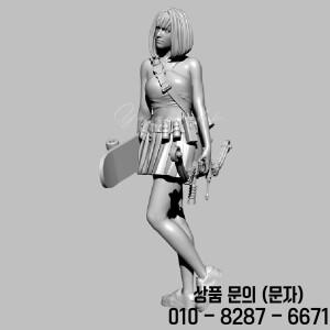 1/35 유행하는 소녀 레진 모델 피규어 Gk 마이크로 미니어처 3d 프린트 화이트 장난감 조립되지 않은 키트
