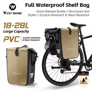 스포츠 자전거 웨스트 바이킹 익스페디션 시리즈 리어 랙 백 PVC 방수 사이드 퀵 릴리즈 시트 화물 캐리어