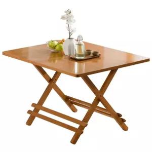 대나무 식탁 가정용 사각 심플 우드 테이블 발코니 식당 모던 주방 이동식 인테리어 원목