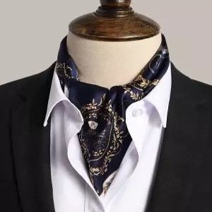 레트로 실크 머플러 정장 문 스카프 비즈니스 남성 남자