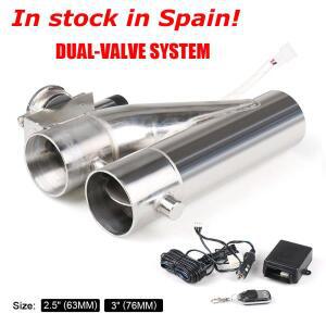 스테인레스 스틸 헤더 Y 파이프 전기 배기 컷아웃 듀얼 밸브, 원격 제어 컷 다운 키트, 2.25 인치, 3.0