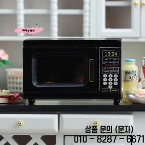 1개 블랙 미니어처 전자레인지 인형집 시뮬레이션 홈 데코 가구 모델 주방 장난감 액세서리