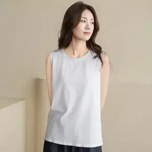 [마담4060]엄마옷 마담4060 민소매 여성 데일리 [내추럴포엠]핀코트스티치민소매 -YSL2603006-