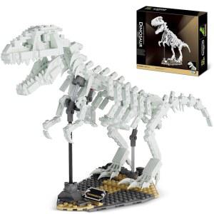FERURE 공룡 화석 건축 세트, 사무실/홈 장난감, 14세 빛나는 장식 골격 어둠 창의적인 남녀 티라노사우루스 브래킷, 디노 이상용 속에서 (435개)
