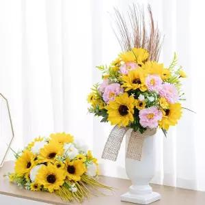 [아트박스]/플라워트리 해바라기 조화 꽃다발 가을 향기 60cm 꽃 장식 소품