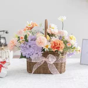[아트박스]/플라워트리 카네이션 조화 바구니 데이지 수국 set 35cm 장식