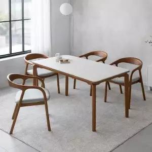 [인터데코]신혼 패밀리 추천 세라믹 4인용 식탁 (의자4) TP1140 (착불)