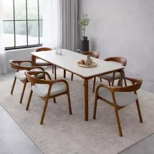 [인터데코]신혼 패밀리 추천 세라믹 6인용 식탁 (의자6) TP1142 (착불)