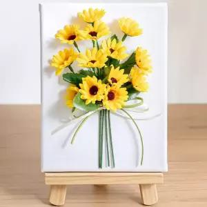 [아트박스]/플라워트리 해바라기 조화 액자 심플한+이젤 set 15x25cm 꽃 장식