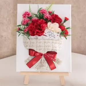 [아트박스]/플라워트리 카네이션 조화 액자 이젤 띠아모캔버스set 35cm 장식